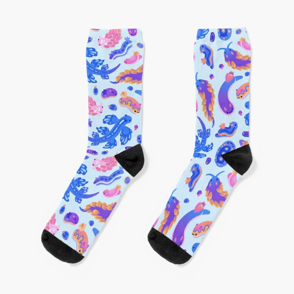 Dress Socks Sea slug - pastel blue Novelty Fancy Crazy Pattern Crew Casual for Men Women-image-OPC-PBY9QQW-NEW