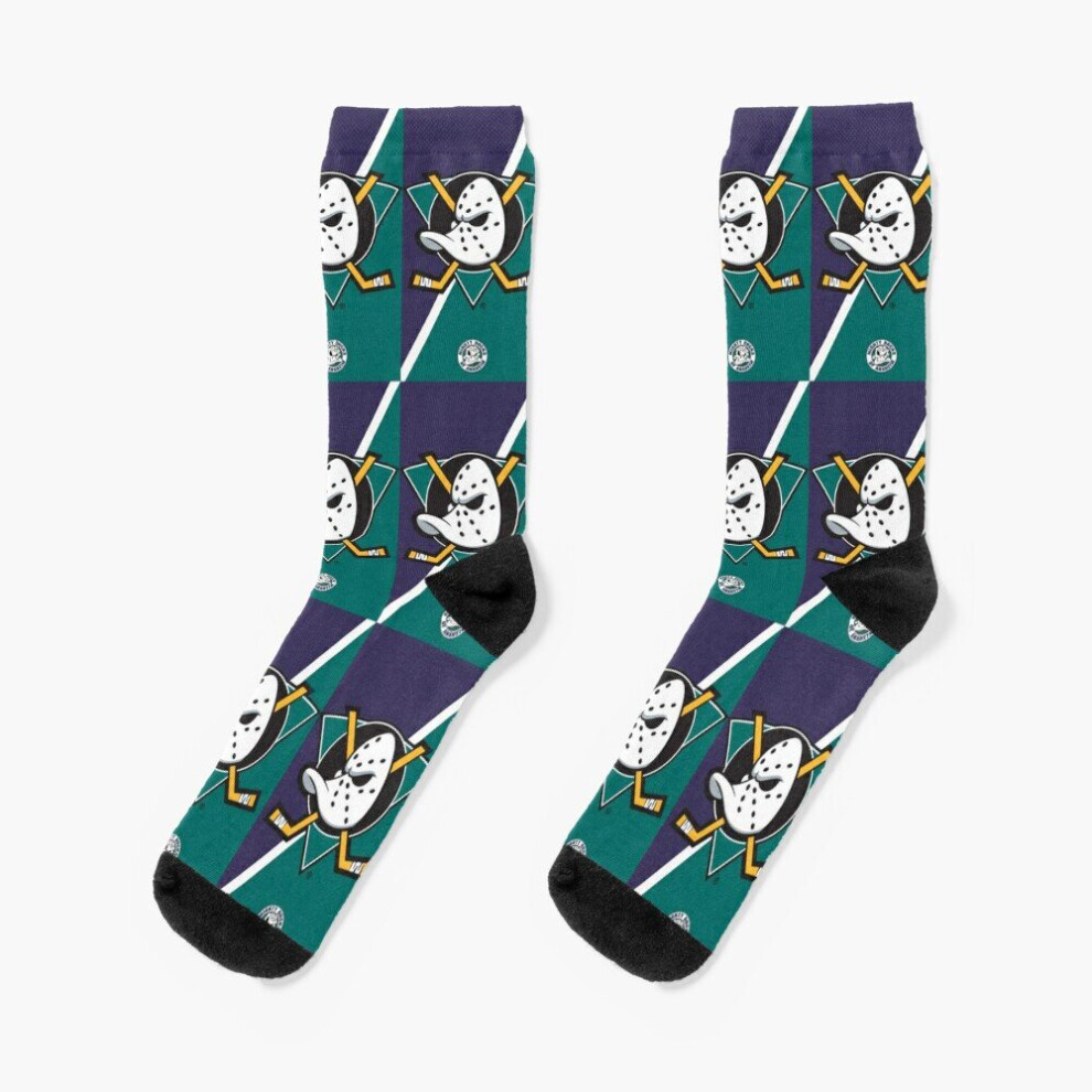 Famgem Dress Socks Mighty Ducks Novelty Fancy Crazy Pattern Crew Casual For Men Women