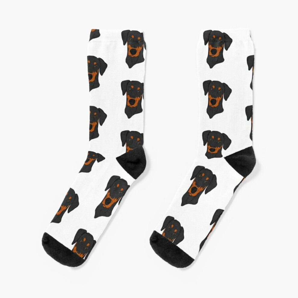 Dress Socks Doberman Novelty Fancy Crazy Pattern Crew Casual for Men Women-image-OPC-PBY9QSM-NEW
