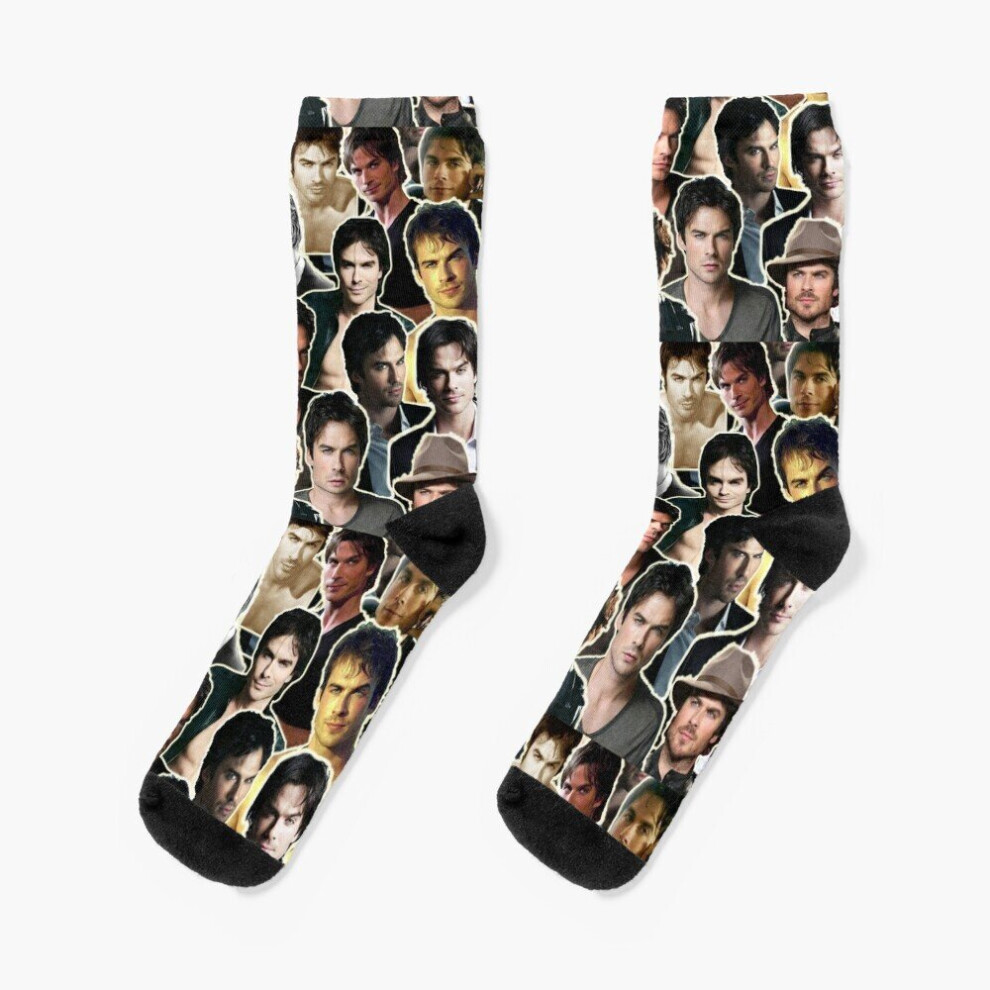 Dress Socks Ian Somerhalder collage Damon - Sagittarius Novelty Fancy Crazy Pattern Crew Casual for Men Women