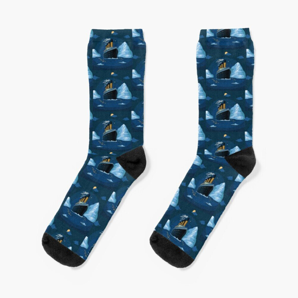 Dress Socks Titanic Ship Novelty Fancy Crazy Pattern Crew Casual for Men Women