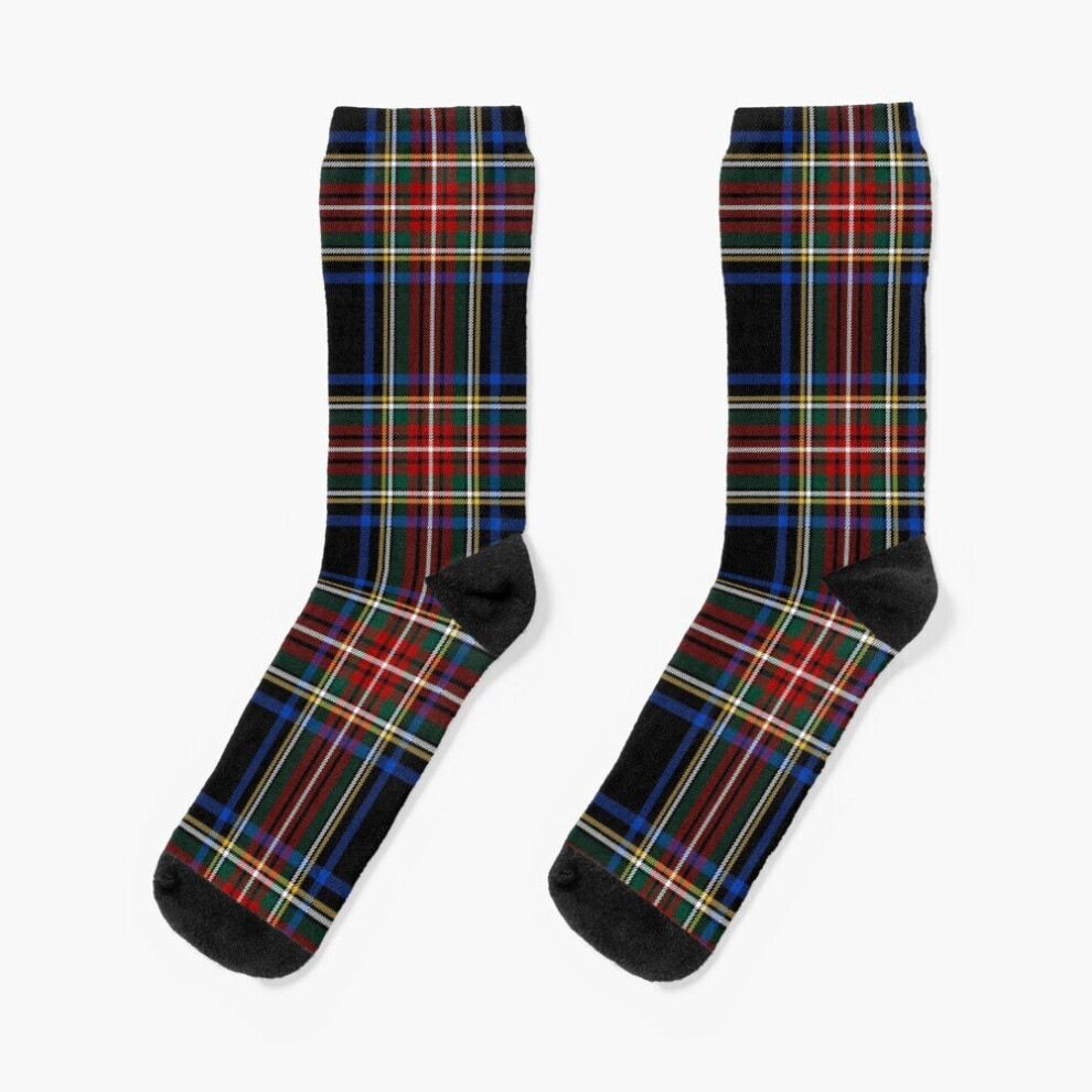 Dress Socks Stewart Black Tartan Clan Stuart Cute Tartan Novelty Fancy Crazy Pattern Crew Casual for Men Women