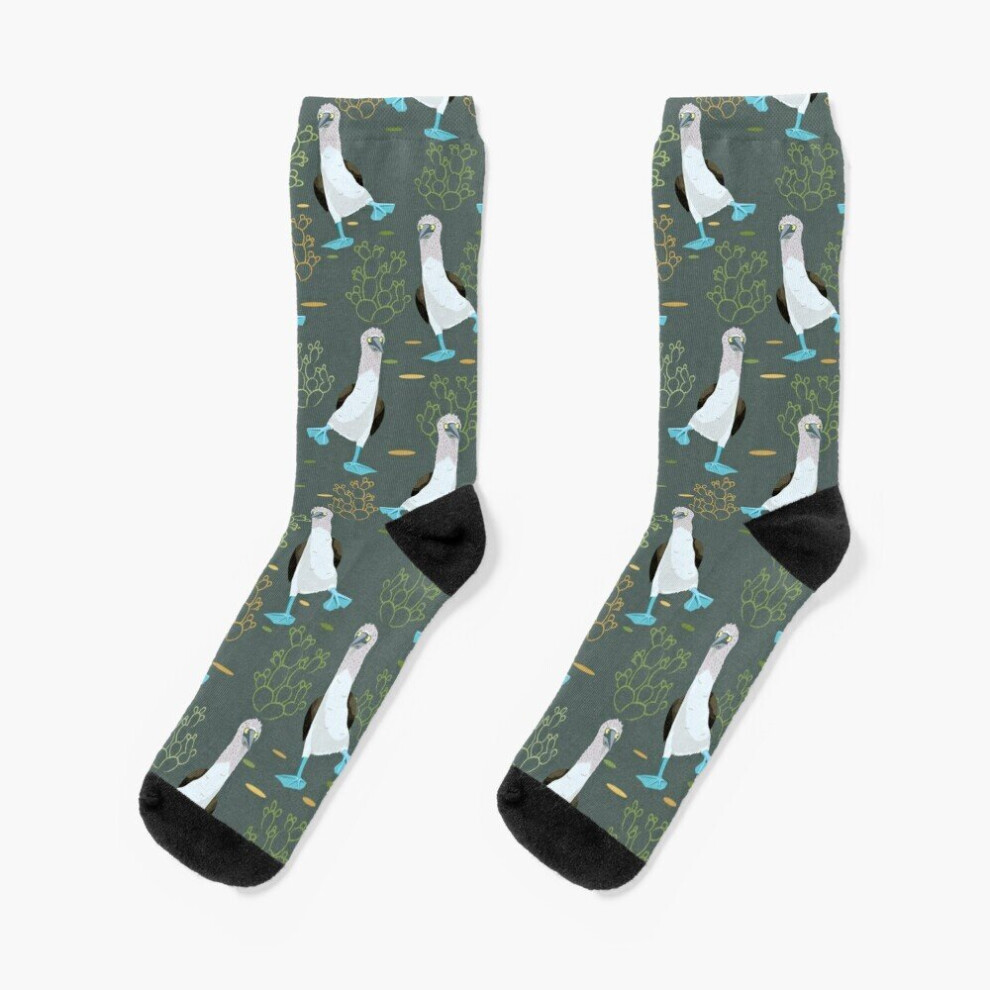 Dress Socks Dancing blue-footed boobies pattern Novelty Fancy Crazy Pattern Crew Casual for Men Women