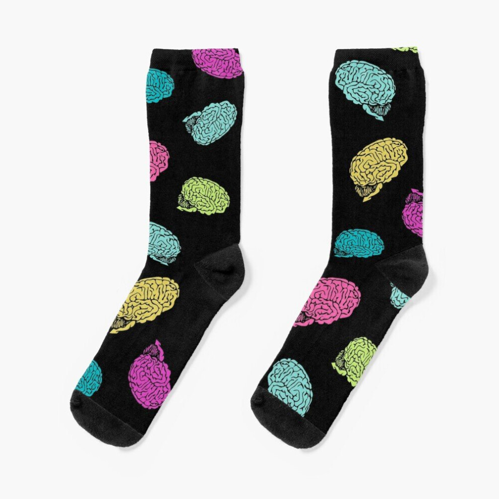 Dress Socks human brain collage in color Novelty Fancy Crazy Pattern Crew Casual for Men Women