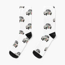 Fiat 500 Novelty Dress Socks - 3D Photo-Printed Crazy Pattern Crew Socks for Men & Women