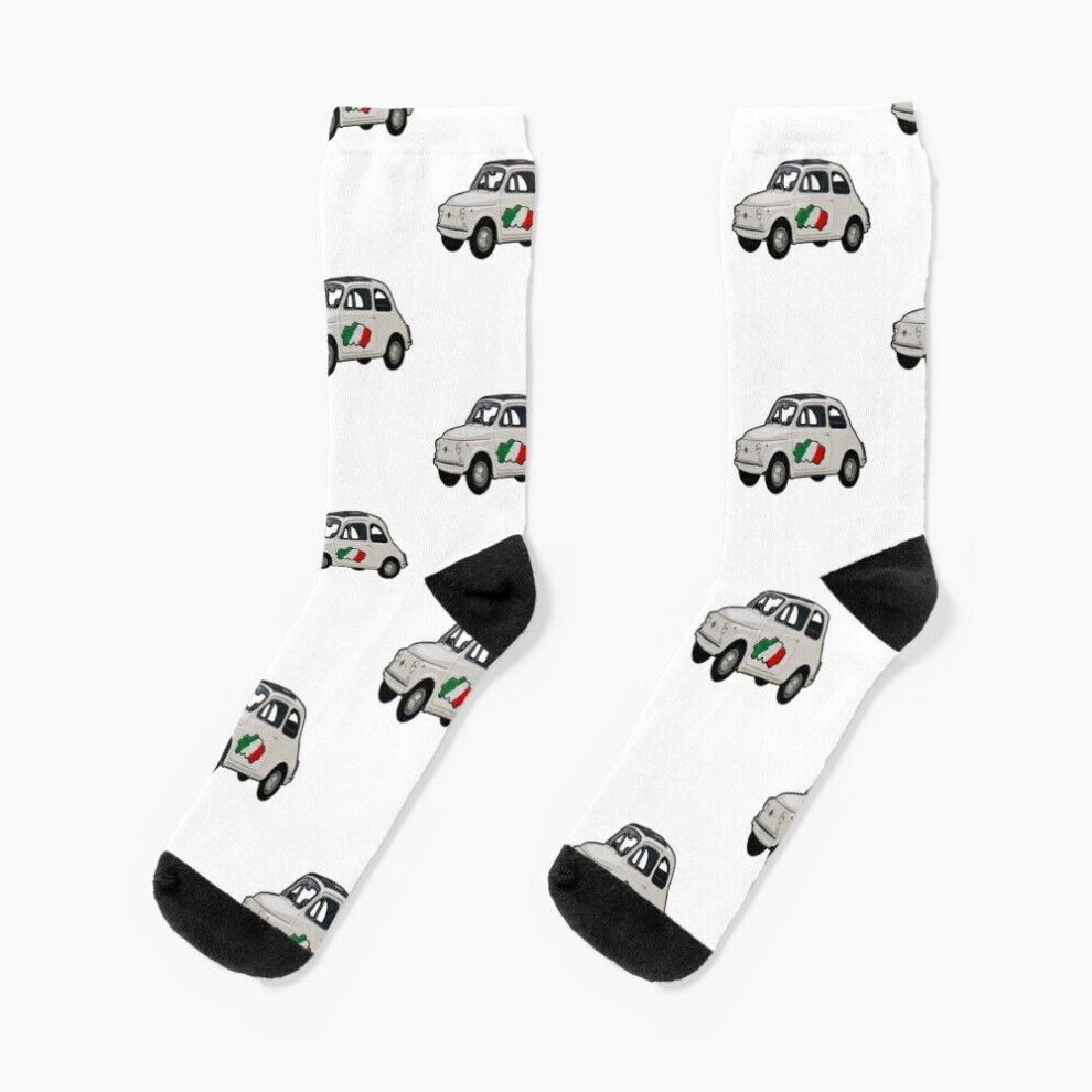 Dress Socks Fiat 500 Novelty Fancy Crazy Pattern Crew Casual for Men Women