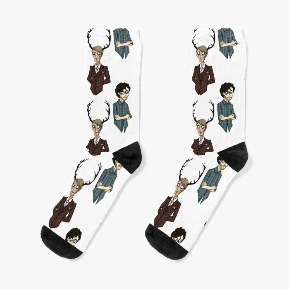 Dress Socks Will and Hannibal Novelty Fancy Crazy Pattern Crew Casual for Men Women