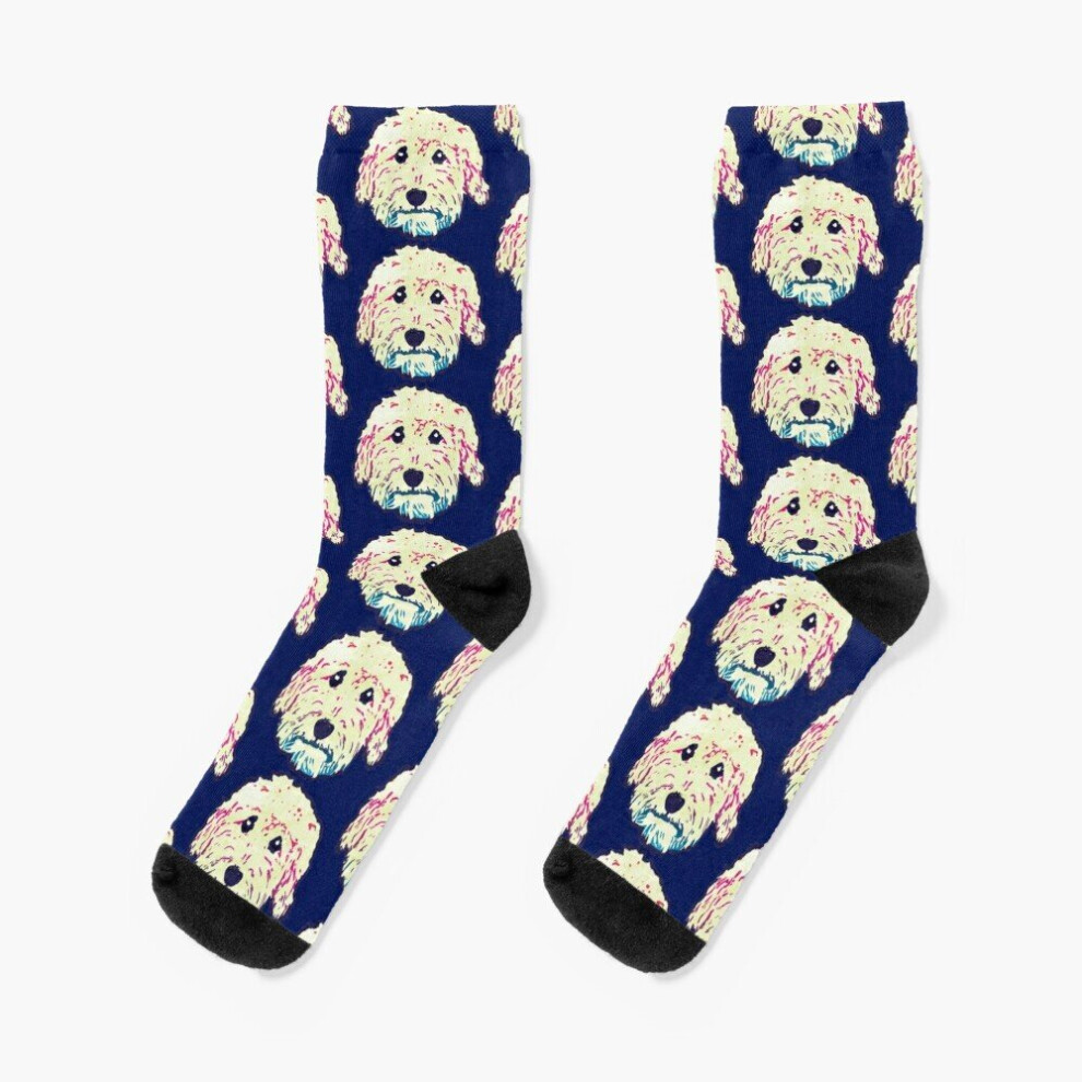 Dress Socks Goldendoodle! Labradoodle! Adorable doodle teddy bear dog Novelty Fancy Crazy Pattern Crew Casual for Men Women-image-OPC-PBY9R7W-NEW