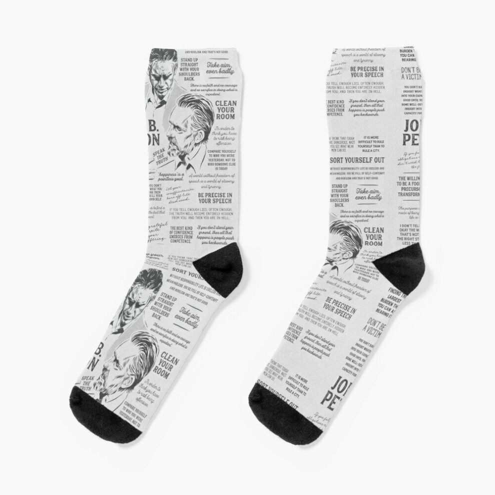 Dress Socks Jordan Peterson - Many Quotes Novelty Fancy Crazy Pattern Crew Casual for Men Women-image-OPC-PBY9RCB-NEW