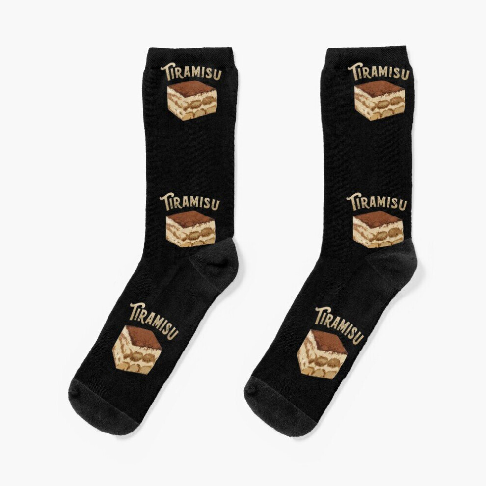 Famgem Dress Socks Tiramisu Novelty Fancy Crazy Pattern Crew Casual For Men Women