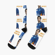 Carlos Sainz F1 Crew Dress Socks - Smooth Operator McLaren Novelty Pattern for Men & Women, Unisex Casual Socks