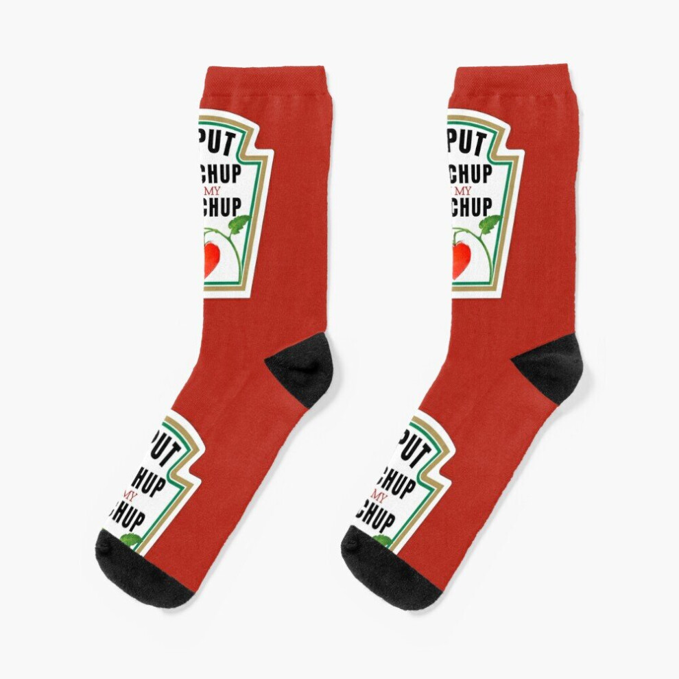 Dress Socks I PUT KETCHUP ON MY KETCHUP Novelty Fancy Crazy Pattern Crew Casual for Men Women