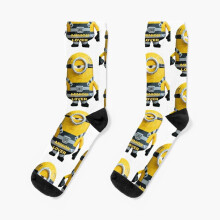 Minion Lover Novelty Socks - 3D Printed Colorful Crew Socks for Men & Women, Fun Dress/Casual Pattern