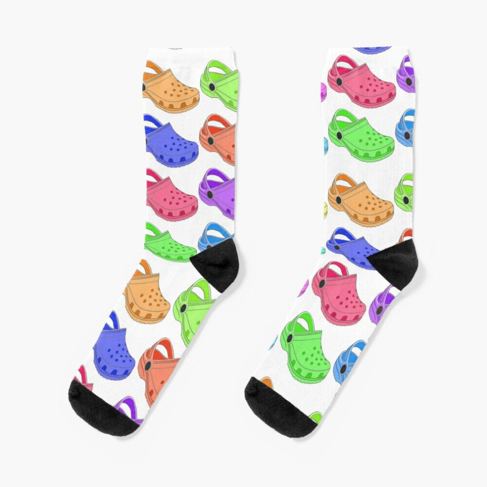 Dress Socks Crocs Novelty Fancy Crazy Pattern Crew Casual for Men Women