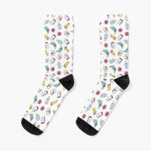 Unisex Covid 19 Novelty 3D Printed Dress Socks - Crazy Colorful Pattern, Crew for Men & Women, One Size