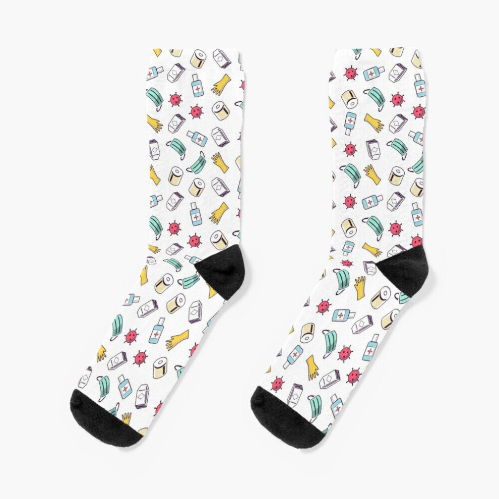 Dress Socks Covid 19 Novelty Fancy Crazy Pattern Crew Casual for Men Women