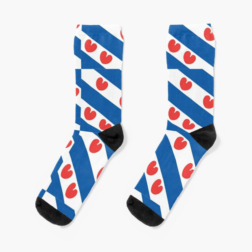 Famgem Dress Socks Small Frisian Flag Novelty Fancy Crazy Pattern Crew Casual For Men Women Not,Specified