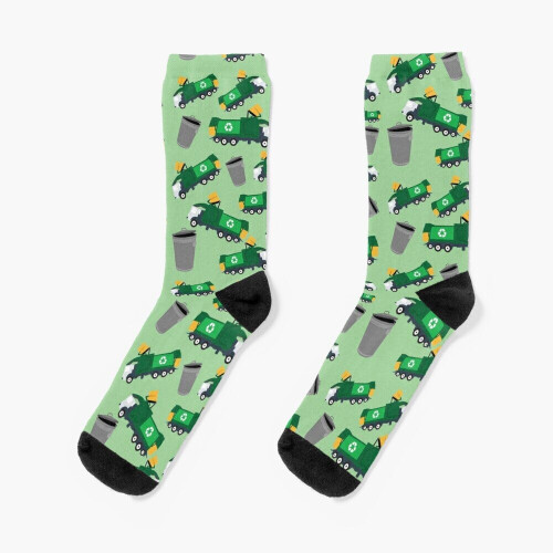 Dress Socks Recycling Garbage Truck Pattern Novelty Fancy Crazy Pattern Crew Casual for Men Women