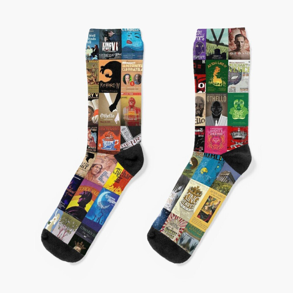 Dress Socks Shakespeare Plays Novelty Fancy Crazy Pattern Crew Casual for Men Women