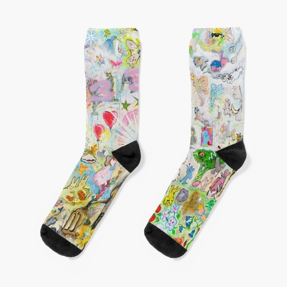 Dress Socks 333 bladee album cover Novelty Fancy Crazy Pattern Crew Casual for Men Women-image-OPC-PBY9S8Z-NEW