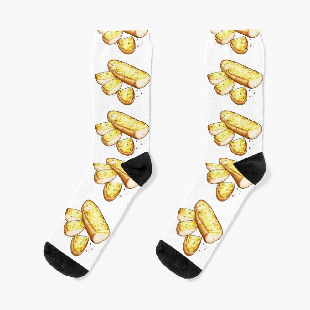 Dress Socks Garlic Bread Novelty Fancy Crazy Pattern Crew Casual for Men Women