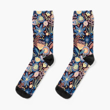 Dress Socks Dark Floral Novelty Fancy Crazy Pattern Crew Casual for Men Women