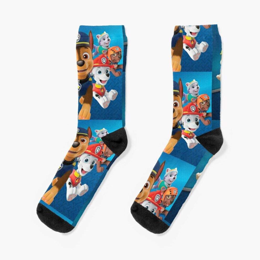 Dress Socks Paw Patrol: The Movie, 2021, cartoon, Ryder, Paw Patrol, Adventure Bay, Marshall Novelty Fancy Crazy Pattern Crew Casual for Men Women