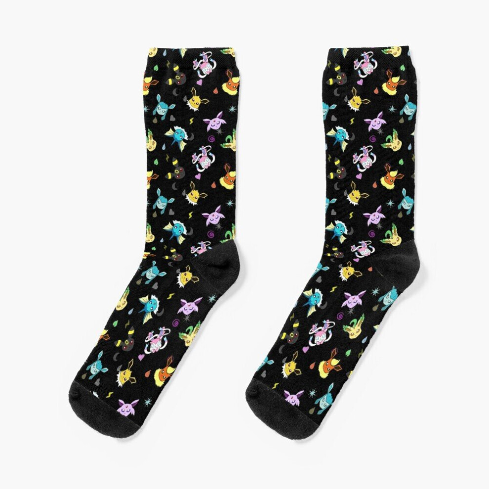 Dress Socks Eeveelution type pattern Novelty Fancy Crazy Pattern Crew Casual for Men Women
