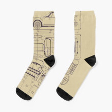 Dress Socks 911 930 Blueprint Novelty Fancy Crazy Pattern Crew Casual for Men Women