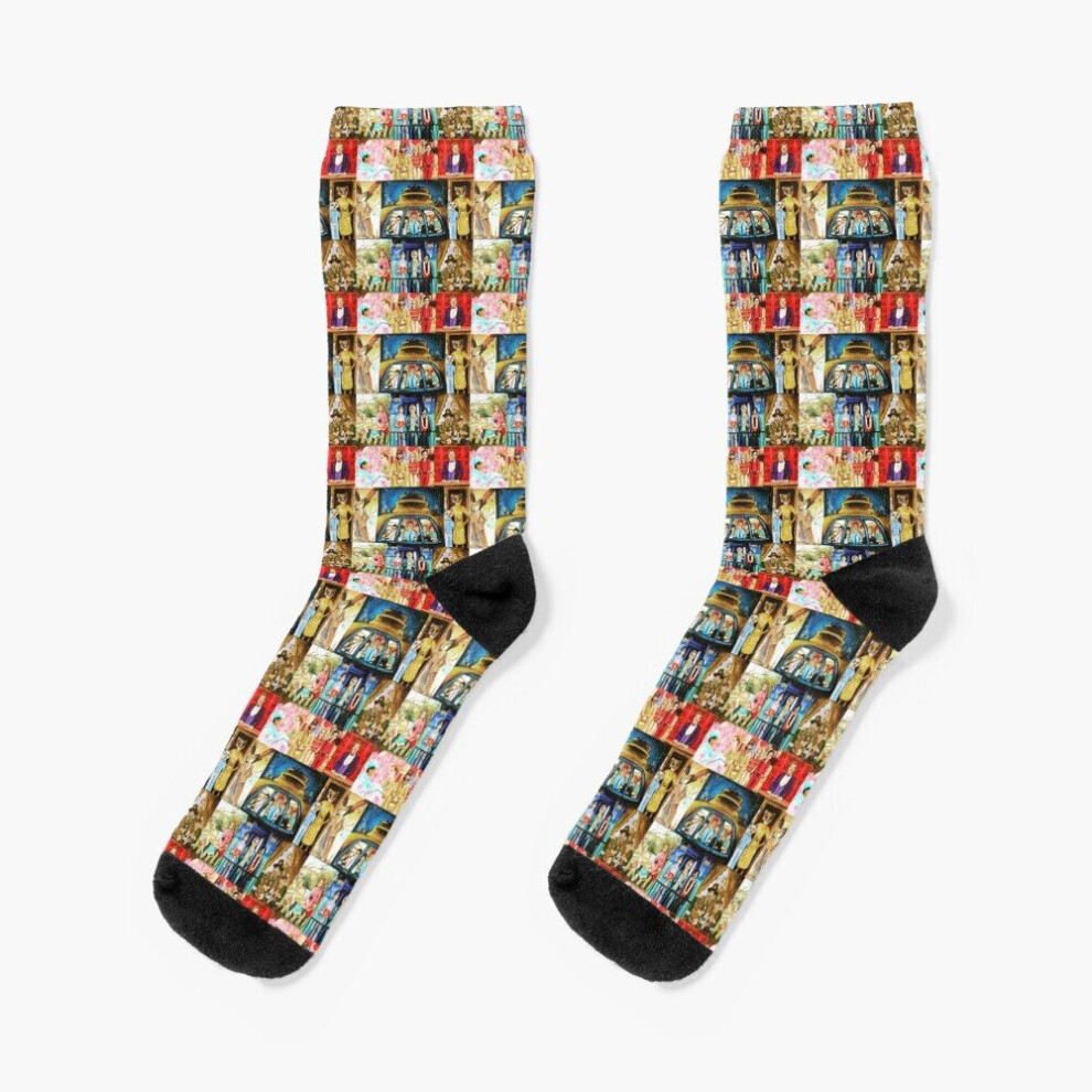 Dress Socks Wes Anderson Novelty Fancy Crazy Pattern Crew Casual for Men Women