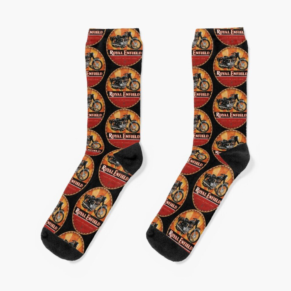 Dress Socks Royal Enfield Motorcycles Novelty Fancy Crazy Pattern Crew Casual for Men Women