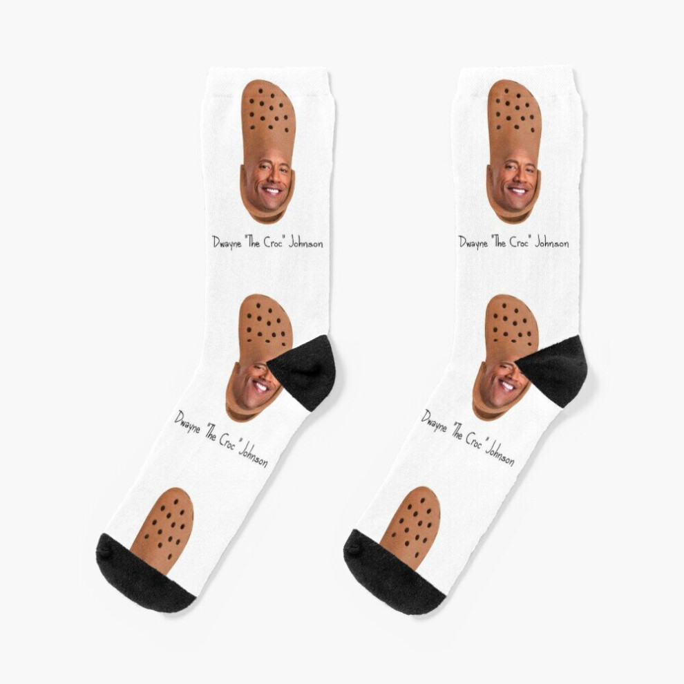 Dress Socks Dwayne The Croc Johnson Novelty Fancy Crazy Pattern Crew Casual for Men Women-image-OPC-PBY9T2G-NEW