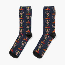 Max Verstappen F1 Champion Dress Socks - Novelty Crazy Pattern Crew for Men & Women