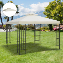 3m x 3m Garden Replacement Gazebo Canopy Roof Top 2-Tier Tent Cover Spare Part