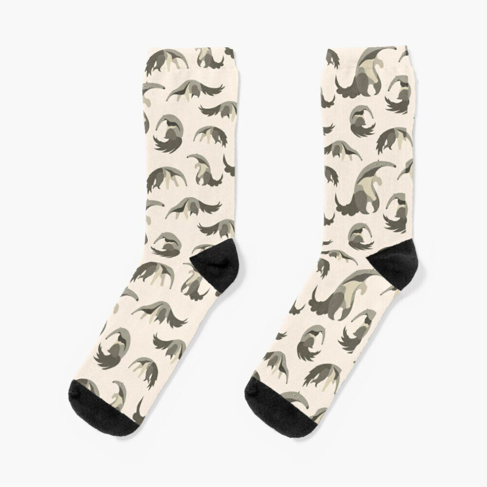 Dress Socks ANTEATER PATTERN Novelty Fancy Crazy Pattern Crew Casual for Men Women