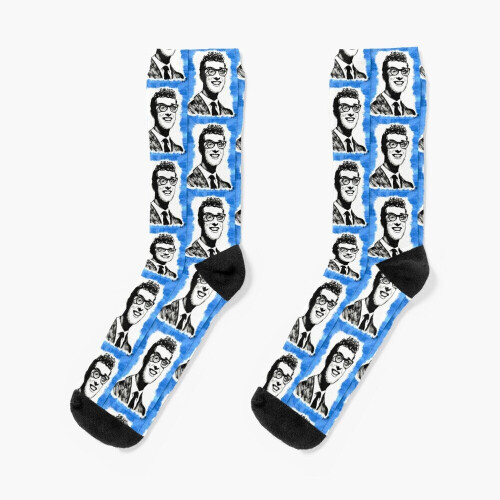 Dress Socks Buddy Holly Novelty Fancy Crazy Pattern Crew Casual for Men Women