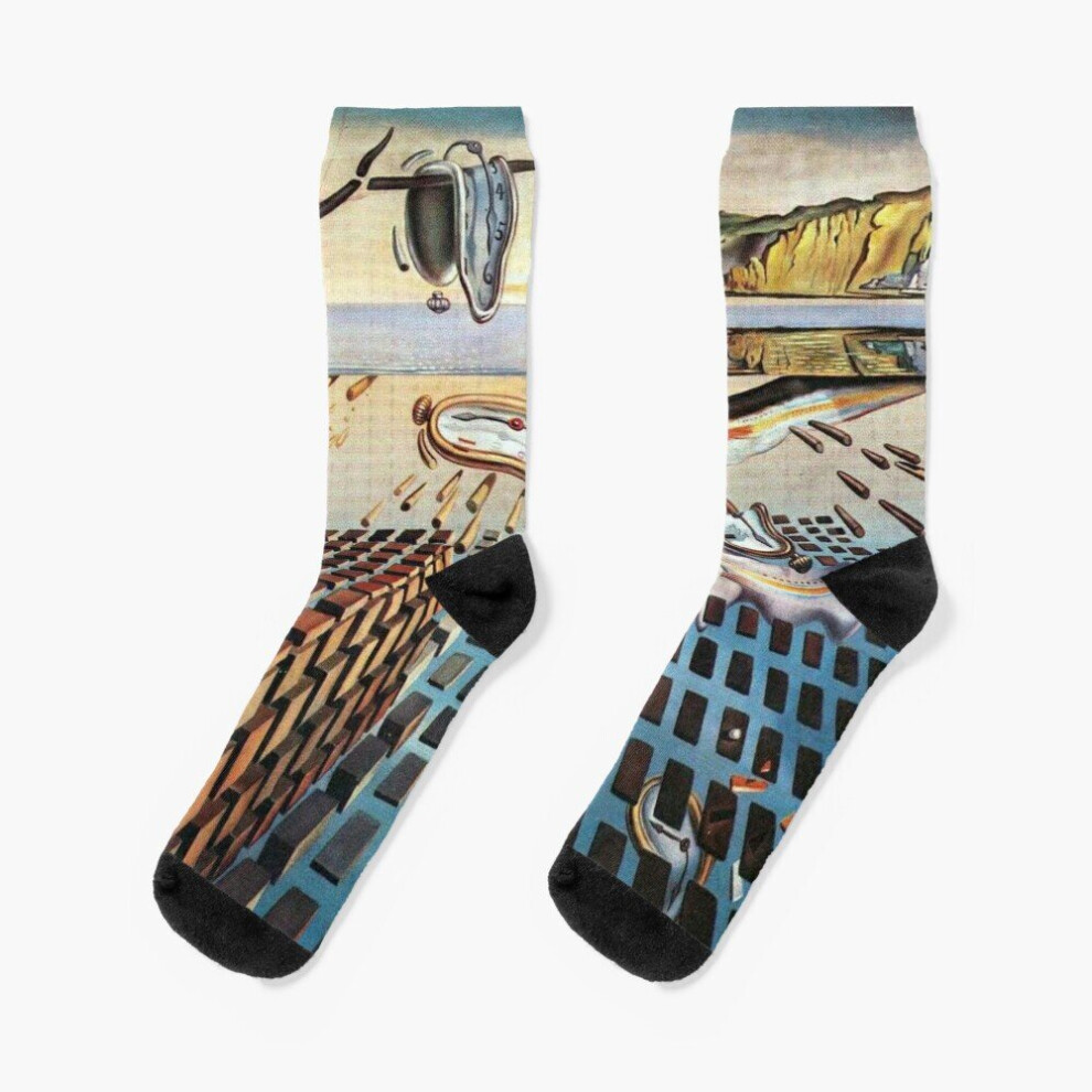 Dress Socks The Disintegration of the Persistence of Memory--- SALVADOR DALÃ Novelty Fancy Crazy Pattern Crew Casual for Men Women