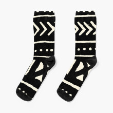 Dress Socks african mud cloth black and white Novelty Fancy Crazy Pattern Crew Casual for Men Women