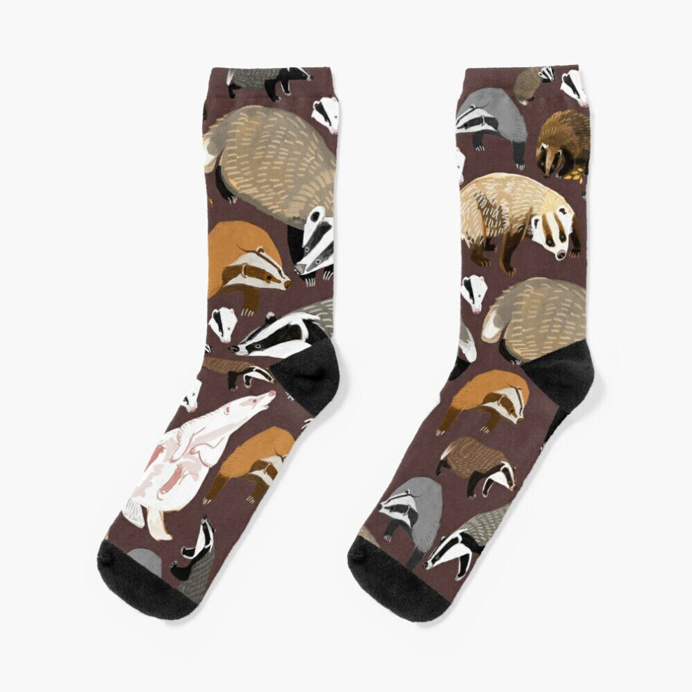 Famgem Dress Socks European Badger Novelty Fancy Crazy Pattern Crew Casual For Men Women Not,Specified