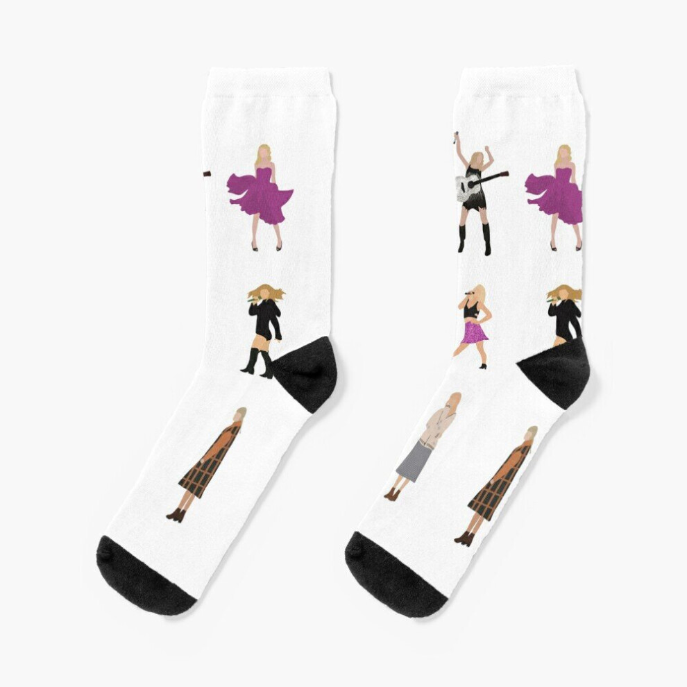 Dress Socks Taylor Swift Eras Evolution Novelty Fancy Crazy Pattern Crew Casual for Men Women