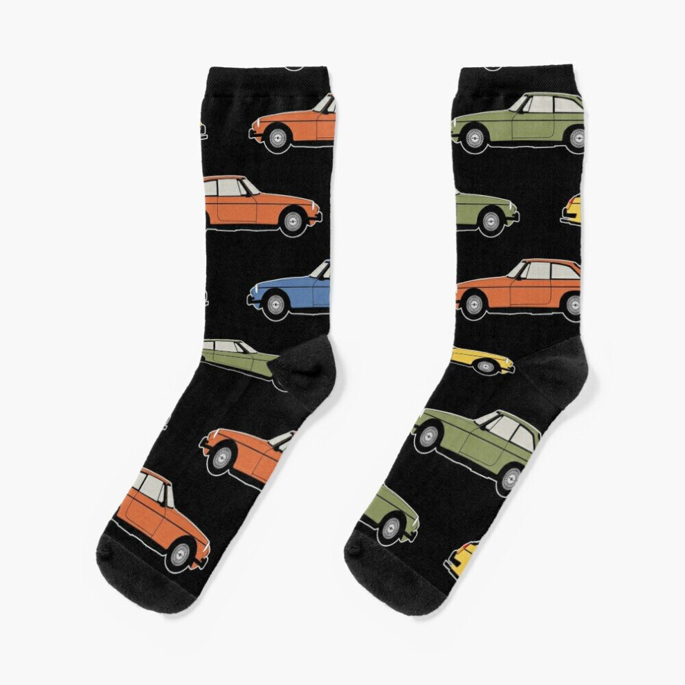 Dress Socks MG MGB Pattern A Novelty Fancy Crazy Pattern Crew Casual for Men Women
