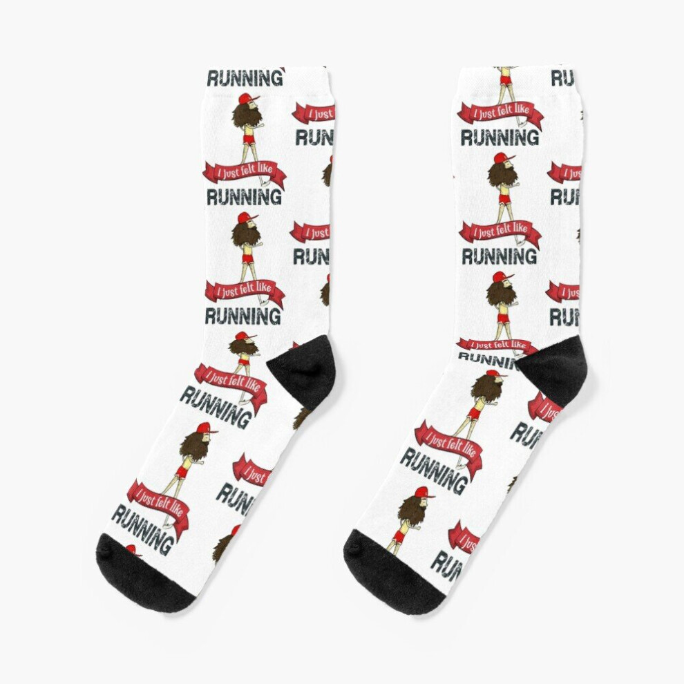 Dress Socks forrest gump: 90s movie, i just felt like running,funny workout, retro jogging Novelty Fancy Crazy Pattern Crew Casual for Men Women