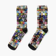 Dress Socks Broadway Musical Theatre Logos - Hand Drawn Novelty Fancy Crazy Pattern Crew Casual for Men Women
