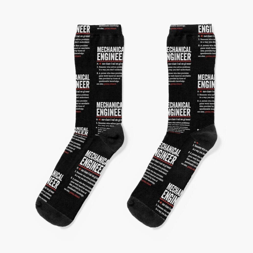 Dress Socks Mechanical Engineer Funny Definition: Engineering Gift Automobile Mechanic Novelty Fancy Crazy Pattern Crew Casual for Men Women