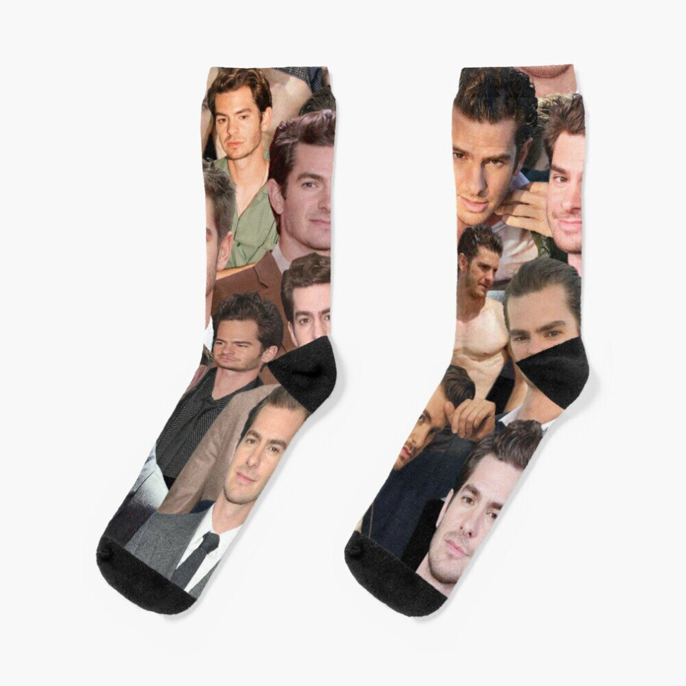 Dress Socks andrew garfield photo collage Novelty Fancy Crazy Pattern Crew Casual for Men Women