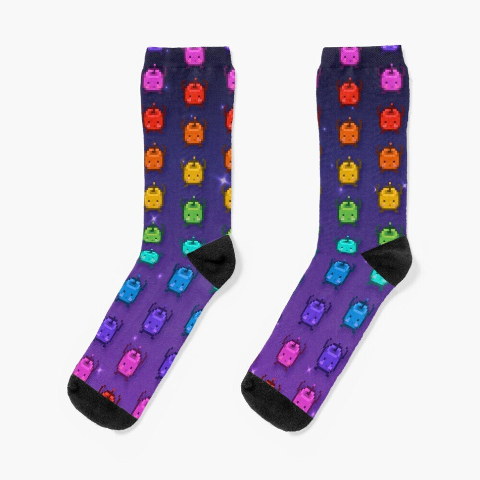 Dress Socks Stardew Valley Rainbow Junimos Novelty Fancy Crazy Pattern Crew Casual for Men Women-image-OPC-PBY9WH6-NEW