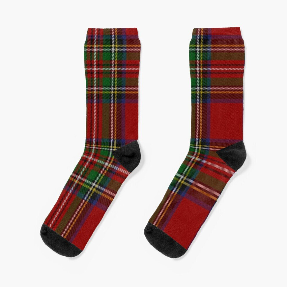 Dress Socks Royal Stewart Red Tartan Novelty Fancy Crazy Pattern Crew Casual for Men Women