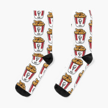 Dress Socks KFC Bucket Pixel Art Novelty Fancy Crazy Pattern Crew Casual for Men Women