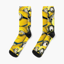 Dress Socks depiction of miniens from the cartoon "despicable me" Novelty Fancy Crazy Pattern Crew Casual for Men Women
