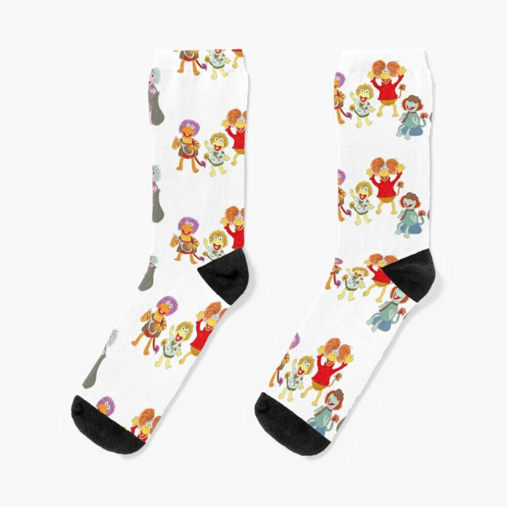 Dress Socks Fraggle Rock Novelty Fancy Crazy Pattern Crew Casual for Men Women